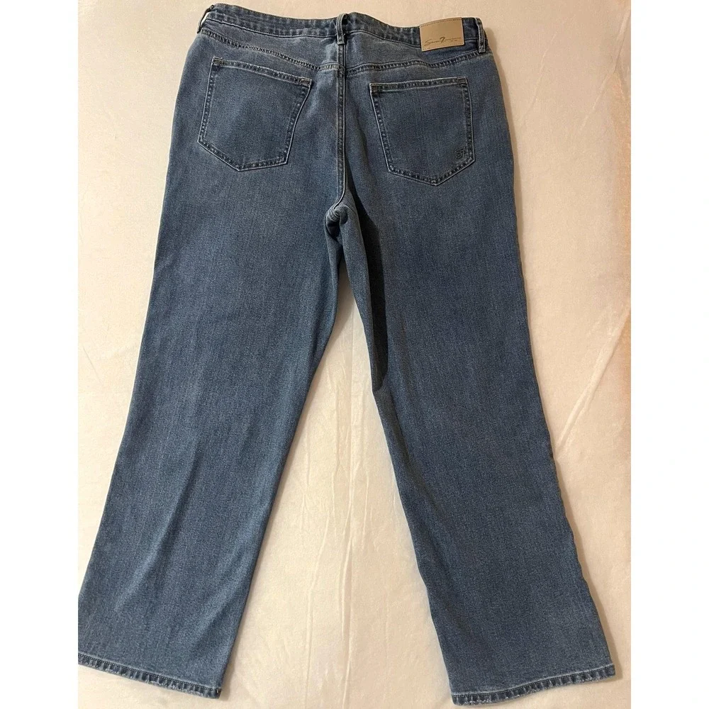 Seven7 Jeans Womens Size 14 Blue Medium Wash Classic Fit‎ Straight Leg Denim
